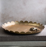 8" Scallop Brass Antique Tray