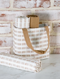 3 Piece Latte Weave Towel + Bag