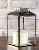 8" Iron & Glass Lantern