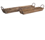 Natural Wood Long Tray + Handles