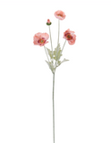 25" Fabric Poppy Spray - Peach Pink