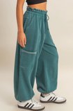 Ruffle Waist Burnout Jogger