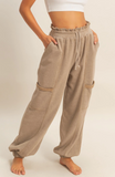 Ruffle Waist Burnout Jogger