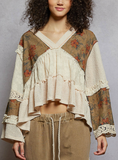 Patchwork Ruffle Top