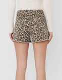 Vervet High Rise Drawstring Leopard Shorts