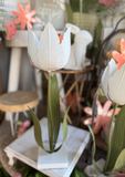 18.5" Metal Potted Tulip - White