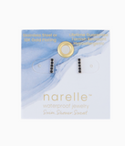 Waterproof Black Crystal Bar Studs
