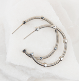 Silver Textured Hoop