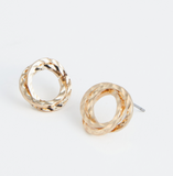 Ear Sense* Gold Circle Knot Stud