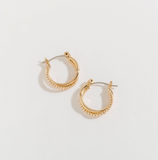 Ear Sense* Gold Click Double Hoop