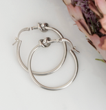 Nickle-free Silver Knotted Hoop