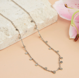 Waterproof 16" Silver Disc Chain Necklace