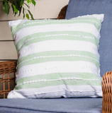 Romy 18" Indoor/outdoor Textured Stripe Pillow