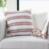 Clay 18" Indoor/outdoor Textured Stripe Pillow