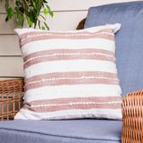 Clay 18" Indoor/outdoor Textured Stripe Pillow