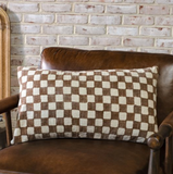 Chocolate Brown Check Pillow