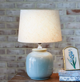 18" Slate Blue Ceramic Lamp