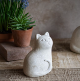 6" Tall Cement Cat Statue