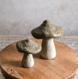 Green Stoneware Mushrooms