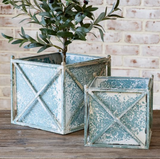 Rustic French Blue Box Planter