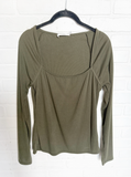 Square Neck Rib Top