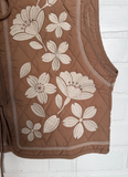 Embroidered Floral Puff Vest