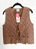 Mocha Bow Tie Print Vest