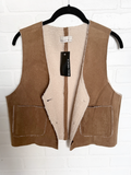 Suede Sherpa Lined Vest