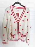 Heart Embroidered Button Cardigan