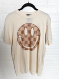 Mocha Checkered Smile Tee