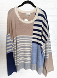Curvy Stripe Block Sweater