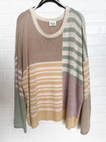 Curvy Stripe Block Sweater