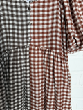Two Tone Gingham Maxi Dress