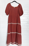 Embroidered Tiered Dress