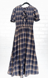 Plaid Smocked Midi Dress