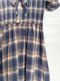 Plaid Smocked Midi Dress