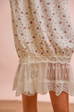 Textured Floral Drapery Pant + Lace Trim