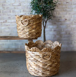 Petal Top Water Hyacinth Baskets