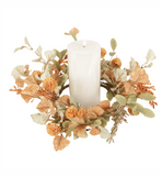 Cream And Orange Pom Pom Ring - Large