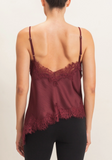 Asymmetrical Satin Lace Tank