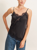 Asymmetrical Satin Lace Tank