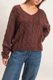 Cable Knit V-Neck Sweater