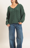 Cable Knit V-Neck Sweater