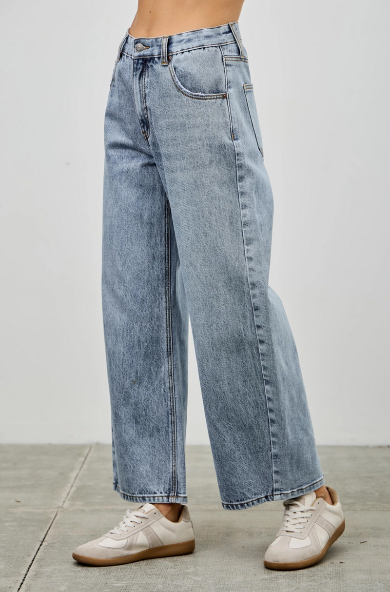 Saige High Rise Low Curve Barrel Jean