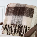 Coffee Break Flannel Check Throw