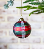 3" Lauren Plaid Glass Ornament