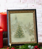 Vintage Christmas Village Photo Frame