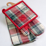 (3) Piece Tartan Plaid Towel + Potholder Set