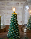 9" LED Green Tree Candle