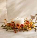 16" Mixed Gerbera Daisy Candle Ring